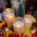 200 Hours Glass Rechargeable Flickering Flameless Candles with Remote3