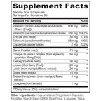 NATURELO Eye Vitamins - AREDS 2 Formula Nutrients with Lutein, Zeaxanthin, Vitamin C, E, Zinc, Plus DHA - Supplement for Dry Eyes, Healthy Vision, Eye Support - 60 Vegan Capsules