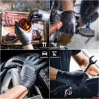 PROMEDIX P Heavy Duty Nitrile Gloves with Diamond Texture 8 Mil Non-Medical Disposable Glove Latex Free Powder Free Industrial -Black,L