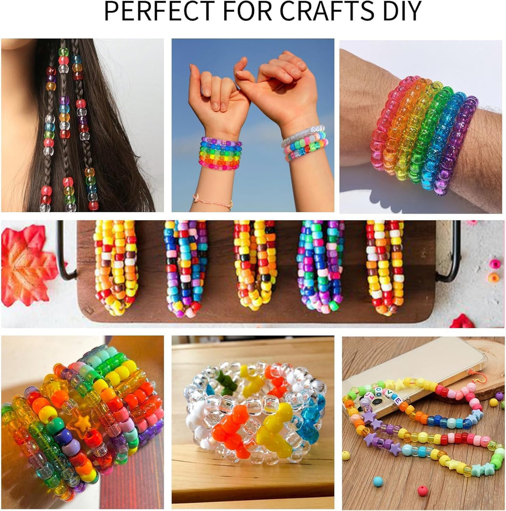 5 Boxes Bracelet Making Kit Pony Beads, 96 Colors Kandi Beads for Bracelets