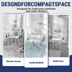 Shower Chair for Seniors Elderly Handicap Disabled Or Bariatric Adults Heavy Duty 500 Lbs Bench Seat for Inside Shower Stall and Bathroom Bath Tub with Arms and Back Adjustable Stool Chairs