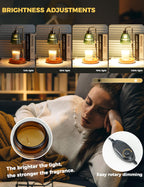 Green Candle Warmer Lamp with 24h Cycle Timer, Dimmable Wax Melt Warmer