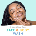 Almond Clear Face & Body Wash [6.7 Fl Oz] Skin Care for Acne and Folliculitis-Prone Skin - Gentle Everyday Exfoliating Cleanser with Mandelic Acid and Botanicals
