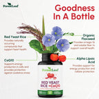 ForestLeaf Red Yeast Rice with CoQ10 Supplement - 1215mg Extra Strength Red Yeast Rice Capsules with Alpha Lipoic Acid & Organic Flaxseed, Citrinin Free - 180 Capsules