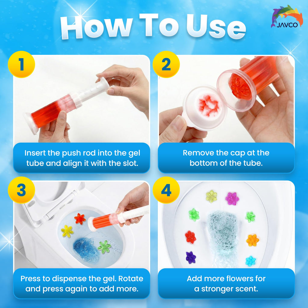 JAVCO -96 Flowers- Flower Toilet Gel Stamp | Toilet Scent Fresheners (Mix Scent)