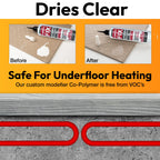 Floor-Fix Pro Easy Squeeze - Extra Strength Adhesive - Fix Loose & Hollow Tiles, Squeaky Wood & Laminate - Includes Built in 5/64” Syringe Tip - No Sealant Gun Required (10.1 Fl Oz)