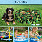 Docuwee Round Pool Cover 48", Foldable Kiddie Solar Cover Fit Dog Collapsible Swimming Pool, Pets Kids Bath Tub, Anti-UV Dustproof Safety Pool Covers, Monstera Deliciosa