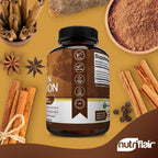 NutriFlair Organic Ceylon Cinnamon Supplement 1200mg, 120 Capsules - USDA Certified - Non-GMO, Gluten Free Powder, Antioxidant Pills