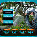 Aqua Joe Steel Garden Hose Stand with Brass Faucet and Quick-Install Anchor Base - Heavy-Duty Freestanding Holder for Outdoor Lawn, Yard & Garden Hose Storage, SJ-SHSBB-GRY