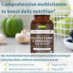Igennus High Potency Methylated Multivitamin for Women with Gentle Iron, 5-MTHF Folate & Methylcobalamin B12, Pure & Clean, Sustained Release, Active B-Complex & K2 MK-7, Non-GMO, 60 Vegan Tablets