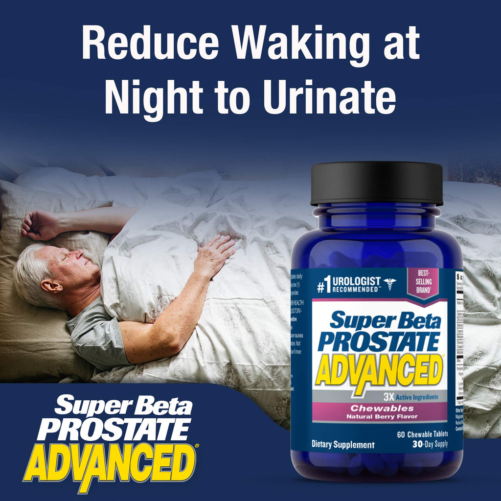 SUPER BETA PROSTATE Advanced Chewables - Prostate Support Supplement for Men's Health (60 Chews, 1-Bottle)