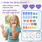 Charm Bracelet Making Kit & Unicorn/Mermaid Girl Toy- ideal Crafts for Ages 8-12 Girls who Inspire Imagination and Create Magic with Art Set and Jewelry Making Kit