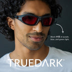 TrueDark by Dave Asprey | Twilights Classic | Blue Light Glasses for Women & Men, Red Lenses Block 99% Blue, Green & Violet Light for Night Use