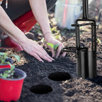 BARAYSTUS Bulb Planter Tool Long Handle, Tulip Bulb Planter Tool with Serrated Base & Double Pedal, Soft T Grip Sod Plugger, Heavy Duty Bulb Planter Tool for Digging Holes Sowing Plant Bulb