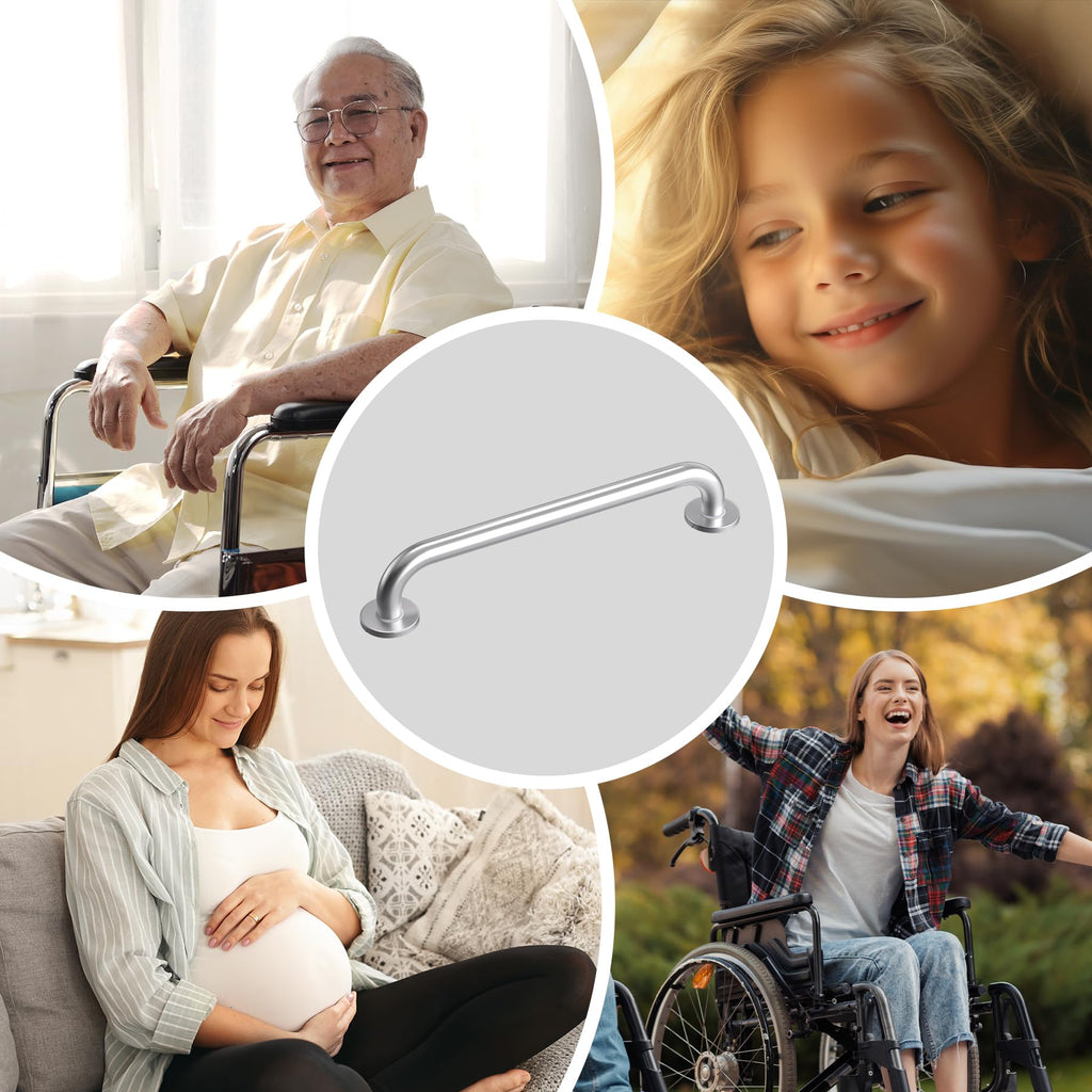 AmazerBath Long Grab Bars for Bathtubs and Showers Anti Slip, 32" L x 1.25" D, Handicap Grab Bars Stainless Steel, Shower Grab Bars for Seniors, Bathtub Handle Bars for Bathroom Holds 500LBS