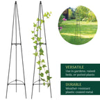 Arcadia Garden Products – No Assembly Required – 4 ft Folding Metal Obelisk Trellis for Climbing Plants – Plastic-Coated Grow Support for Indoor Outdoor Flowers, Vegetables, Vines, Ivy