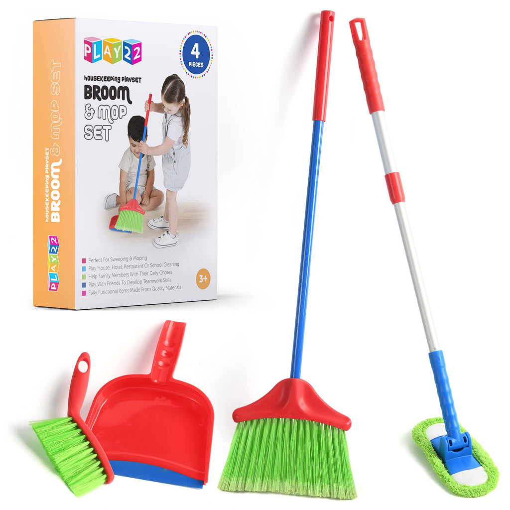 Play22 Kids Cleaning Set 4 Piece – Toy Cleaning Set for Girls & Boys