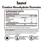 Creatine Monohydrate Gummies - 30 Servings - Vegan Creatine Chews for Muscle Growth, Muscle Recovery, Workout Recovery, Anaerobic Endurance - No Loading Phase - No Bloating - Strawberry - No Sugar