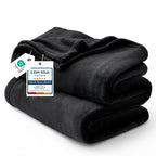 Bedsure Black Soft Warm Fleece Halloween Blanket Queen Size 90"x90"