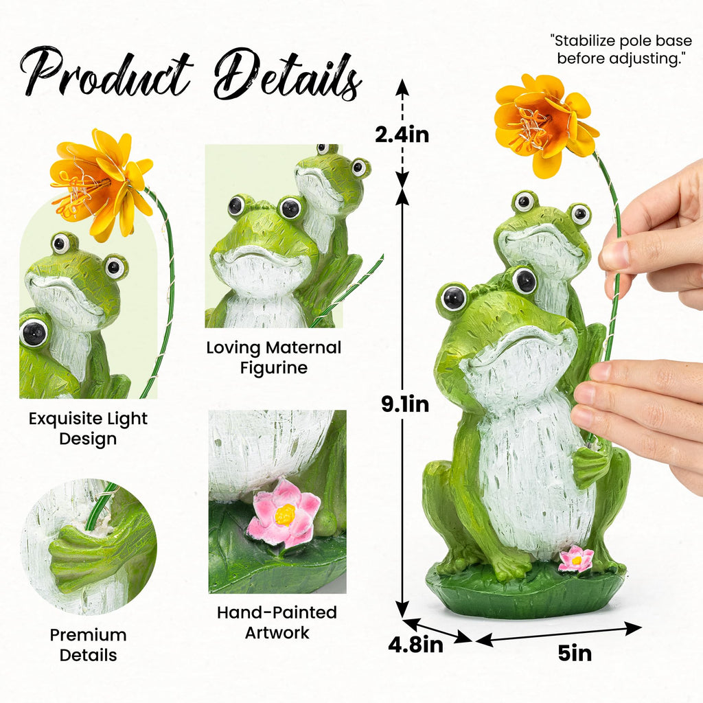 GIGALUMI Solar Garden Statues, Loving Frog Garden Decor