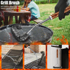 RINPIR 31Pcs Stainless Steel BBQ Grill Accessories & Tools Set, Brown