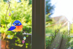 Lolitarcrafts Grumpy Owl Stained Glass Suncatcher Bluebird Stained Window Painting Bird Hanging