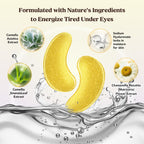 DERMORA Golden Glow Under Eye Patches | Rejuvenating Treatment | Dark Circles, Puffy Eyes, Refreshing, Revitalizing, Travel, Wrinkles | 50 Pairs Eye Gels