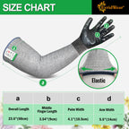Evridwear Long Gardening Gloves for Women & Men, ANSI A4 Cut Resistant Sleeves with Nitrile Grip Palm, Machine Washable Forearm Protection for Rose Pruning, Cactus Spines & Bramble