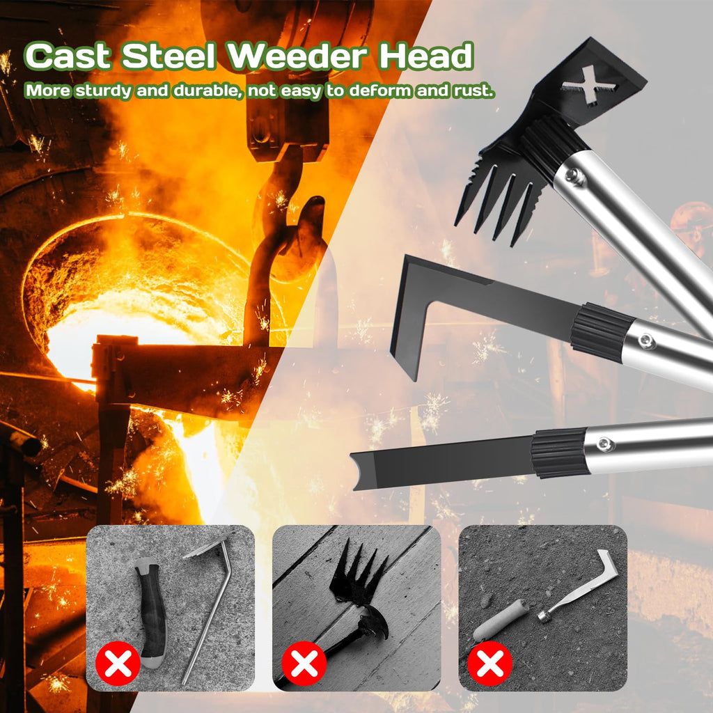 3 Pack Weed Remover Tool, Manual Weeders Set for Garden Cracks, Flower Bed