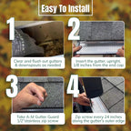 A-M Gutter Guard – Premium Heavy-Duty Lifetime Quality Aluminum - Leaf & Debris Protection, (6 Inch - 31 Feet, Mill Finish) - DIY Easy - Made in The USA