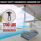 sprookber 304 Stainless Steel Pad Eye Snap Hooks, M10 Heavy Duty Ceiling Hook, 1700lb Capacity Hammock Swing Hanging kit, Plant Hangers, Marine Hardware Staple Hook Loop with Screws, Set of 8(Black)
