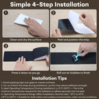 Ealyder Tape Non Slip Tape 6 inch X 30 inch (10-Pack) - Outdoor Waterproof Non Skid Tape, Stair Treads Anti Slip Tape for Step, Deck, Pre-Cut Anti Slip Tape, Black with Roller