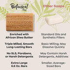 Australian Botanical Soap, Sandalwood and Cocoa Butter, 6.6 OZ, Triple Milled Bars Made with a Natural Soap Base and Enriched with Organic Shea Butter, Pack of 8