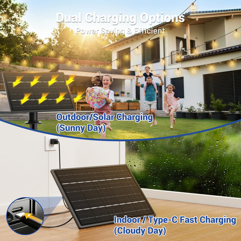 Sikitul 100FT Solar String Lights Outdoor Waterproof, 35+1 LED Solar Powered Lights with Remote Control, 3 Light Modes & Dimmable, USB-C Charging for Patio, Backyard, Garden, Camping