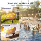 addlon 150FT(144+6) Solar String Lights Outdoor with Remote, Long-Lasting Waterproof Patio Lights, Dimmable & Timable Hanging Solar Light with 45 LED Bulbs for Outside, Yard, Garden, Camping, Gazebo