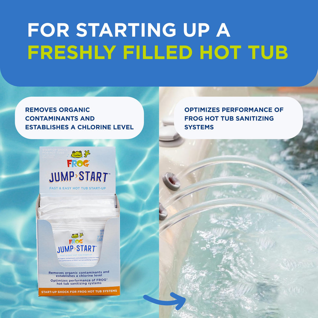 FROG Jump Start and Pipe & Jet Cleanser for Hot Tubs - Start-Up Chlorine Shock and Single Dose Deep Clean Purge Cleaner - Hot Tub Set Up & Treatment - 1 Pack