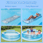 Extra Large Pool Patch Repair Kit, 4ft x 2.8ft TPU Heavy Duty Vinyl Pool Liner Patch for Above Ground Pools Underwater Self-Adhesive Inflatable Floats Bounce Houses Tents Air Mattress Clear