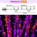kemooie 500 LED Halloween Lights Outdoor, 164 FT Fairy Lights with 8 Modes