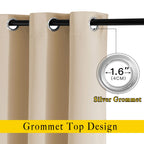 NICETOWN Biscotti Beige Blackout Curtains 84 Inches Long, W52xL84, 2 Panels