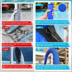 2 Pack Neoprene Pool Handrail Covers, 4 Foot Swimming Pool Hand Railing Covers with Enhanced Zipper Slip Resistant Anti-Scald Safety Rail Grip Handles Sleeve for Inground Swimming Pool Ladder Handles