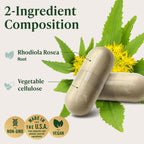 HERBAMAMA Rhodiola Rosea Supplement – Rhodiola Rosea Capsules for Stress Relief & Mental Focus Support* – 100 Vegan Capsules (50 Servings)