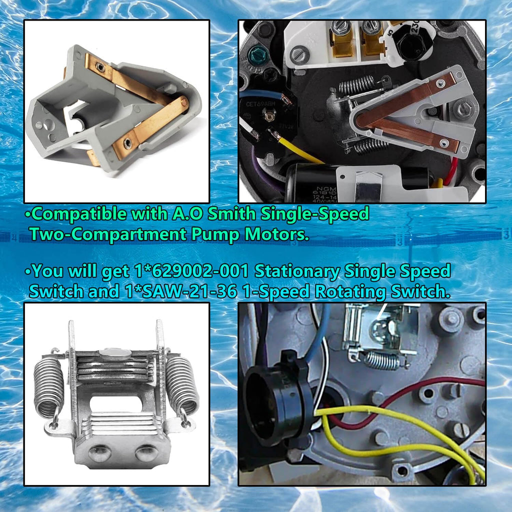Single Speed Rotating Switch Part, Fit for A.O Smith Pumps,Stationary Switch Replace 629002-001,629002001,SAW-21-36