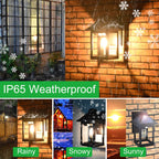 CYHKEE Solar Powered Wall Lanterns Outdoor with 3 Modes, Dusk to Dawn Motion Sensor LED Sconce Lights Waterproof, Exterior Front Porch Security Lamps Wall Mount Patio Fence Decorative Light Fixtures