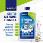 WoldoClean Ultrasonic Cleaner Solution Concentrate - 25.4 Fl Oz Makes 8 Gallons for Eyeglass, Sunglasses, Retainer, Denture, Aligner, Razor and Gun Parts