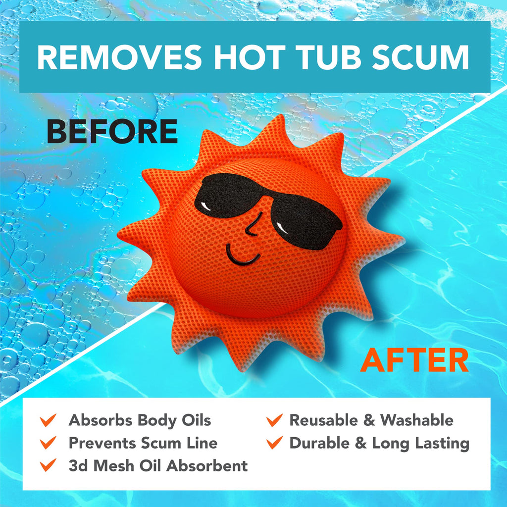 BubbyShine, Hot Tub Scum Absorber for Spa Hot Tub Cleaner - Hot Tub Accessories for Adults, Hot Tub Scum Sponge for Hot Tub Oil Absorbing Sponge for Hot Tub, Hot Tub Sponge Scum Remover, 1 Pack