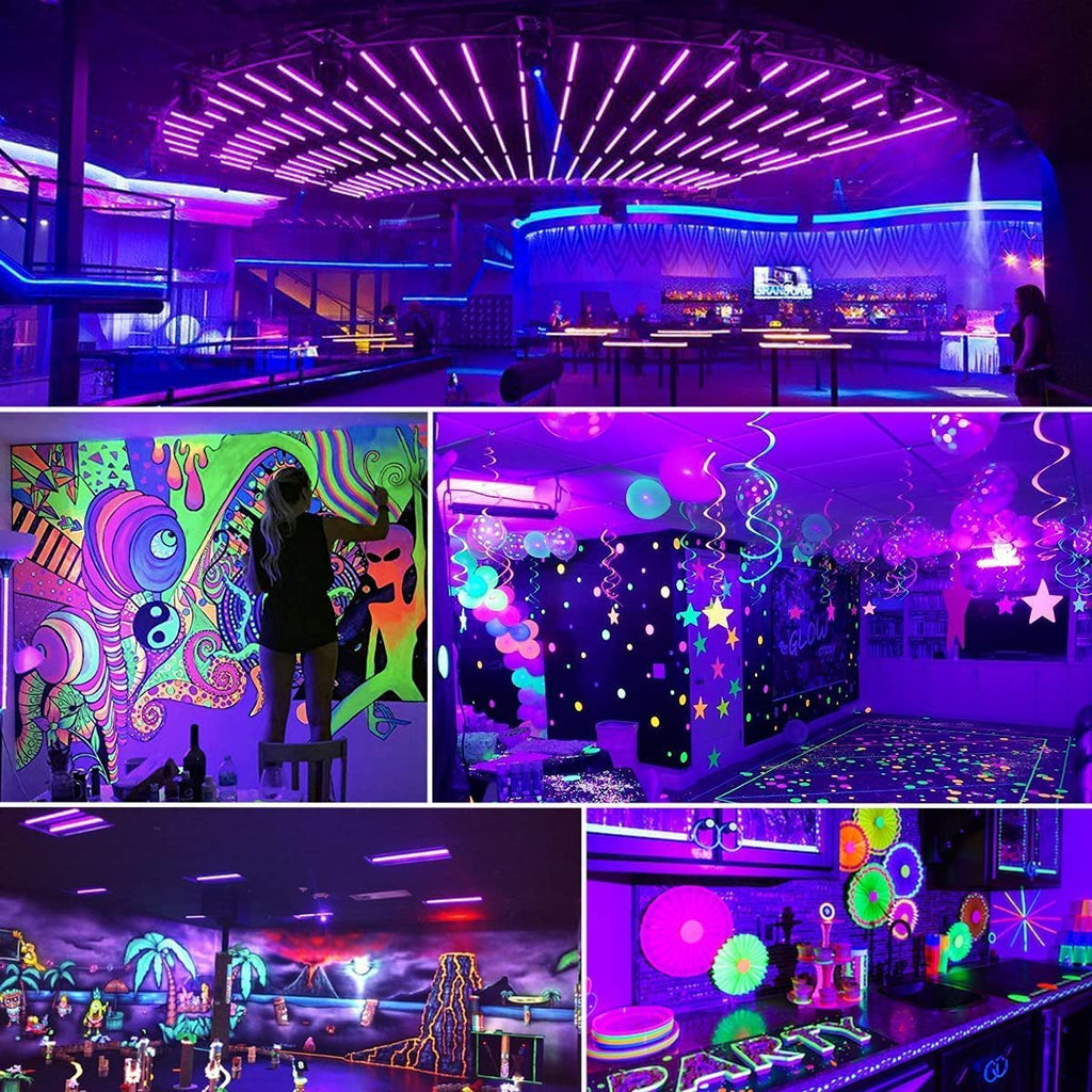 4 Pack LED 42W Black Lights, Blacklight Bars for Glow Party, Halloween