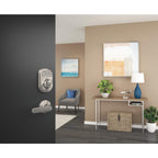 Schlage BE365 PLY 619 Plymouth Keypad Deadbolt, Electronic Keyless Entry Lock, Satin Nickel