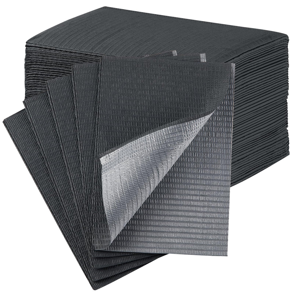 JMU Black Dental Bibs, 3-Ply Disposable Dental Bibs 50 Pack Tattoo Bib