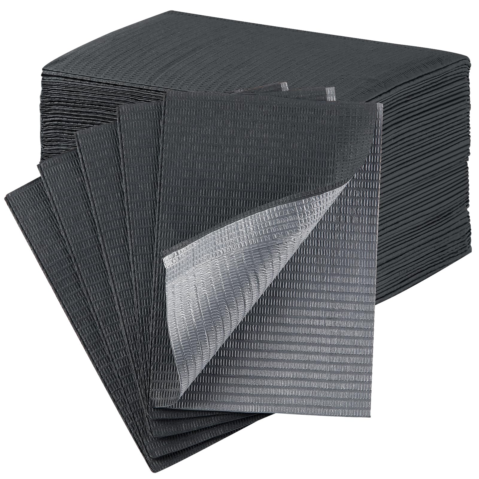 JMU Black Dental Bibs, 3-Ply Disposable Dental Bibs 50 Pack Tattoo Bib