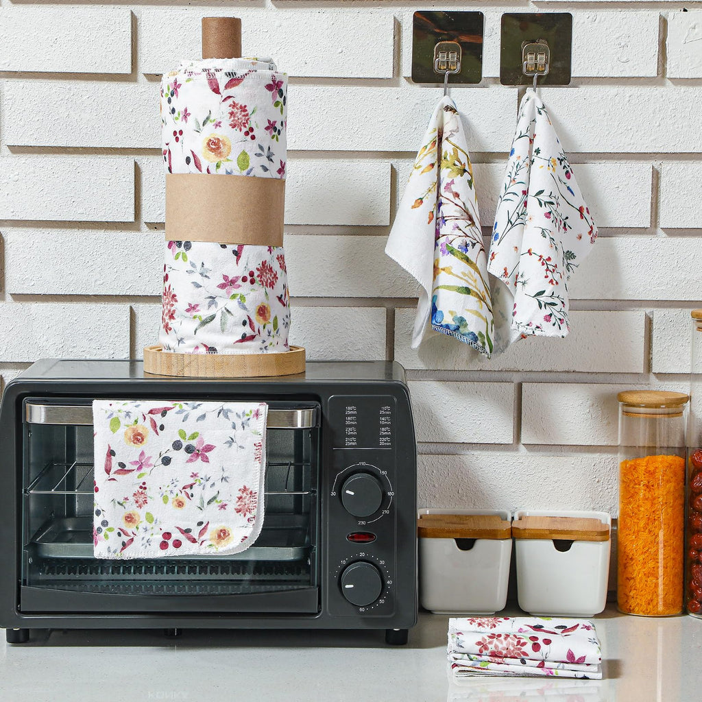 Noveread 36 Pack Reusable Kitchen Cloths Cotton Towels, Wildflowers